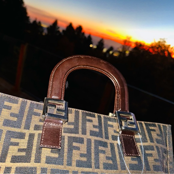 Fendi: Zucca Tobacco FF Handle Tote - Picture 7 of 16